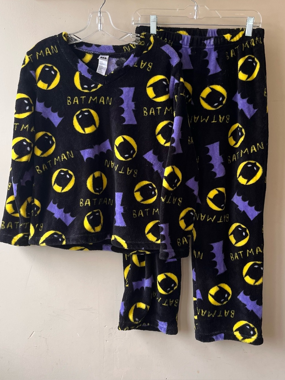Batman Kids Fleece Pajama Set Size M (8-10)